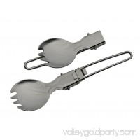 Survival Spork 6 Overall Compact Silver Military Folding Camping Hiking Utensil